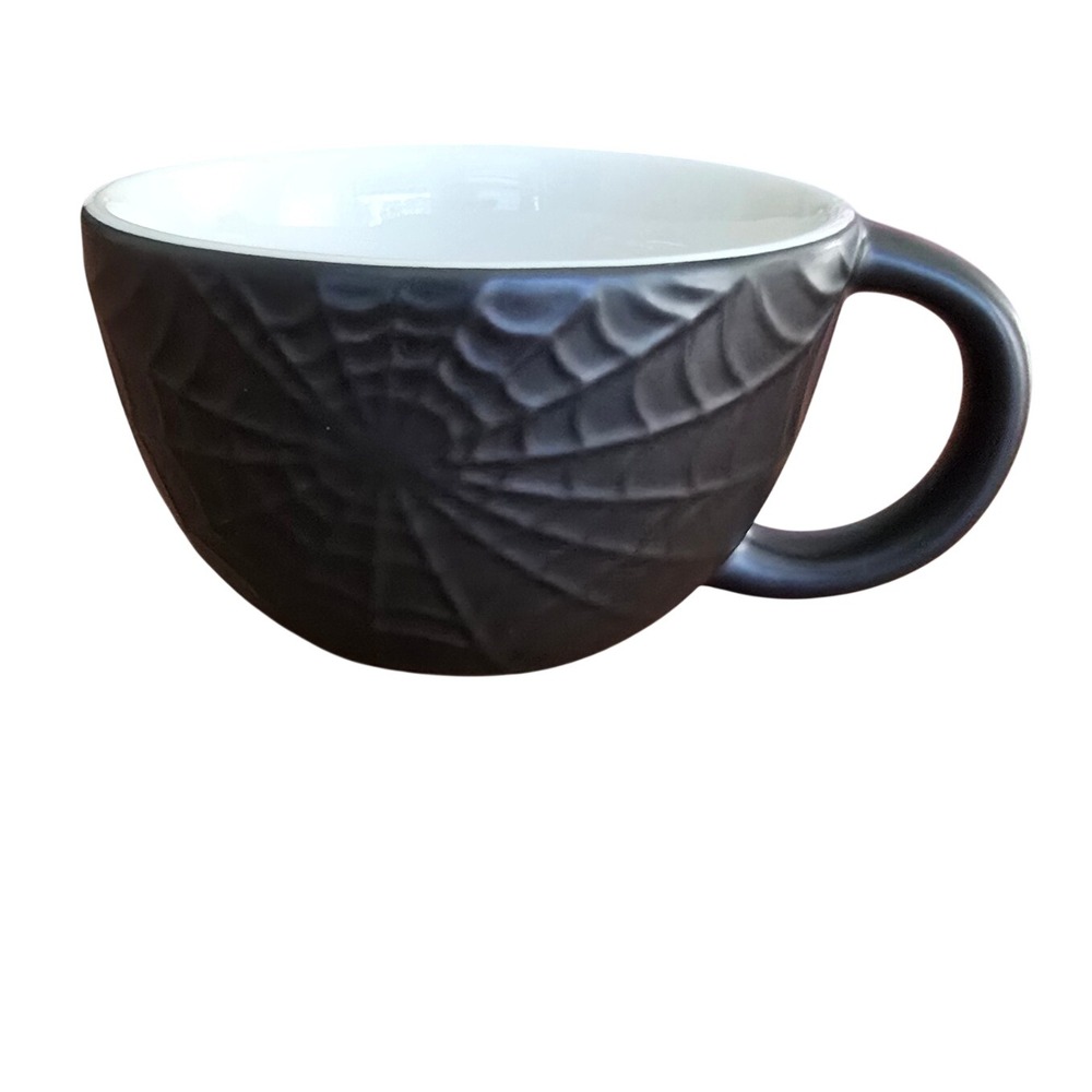 Hyde & EEK Boutique Black Spiderweb Mug 3D Hidden Spider Halloween Cup 13.5oz